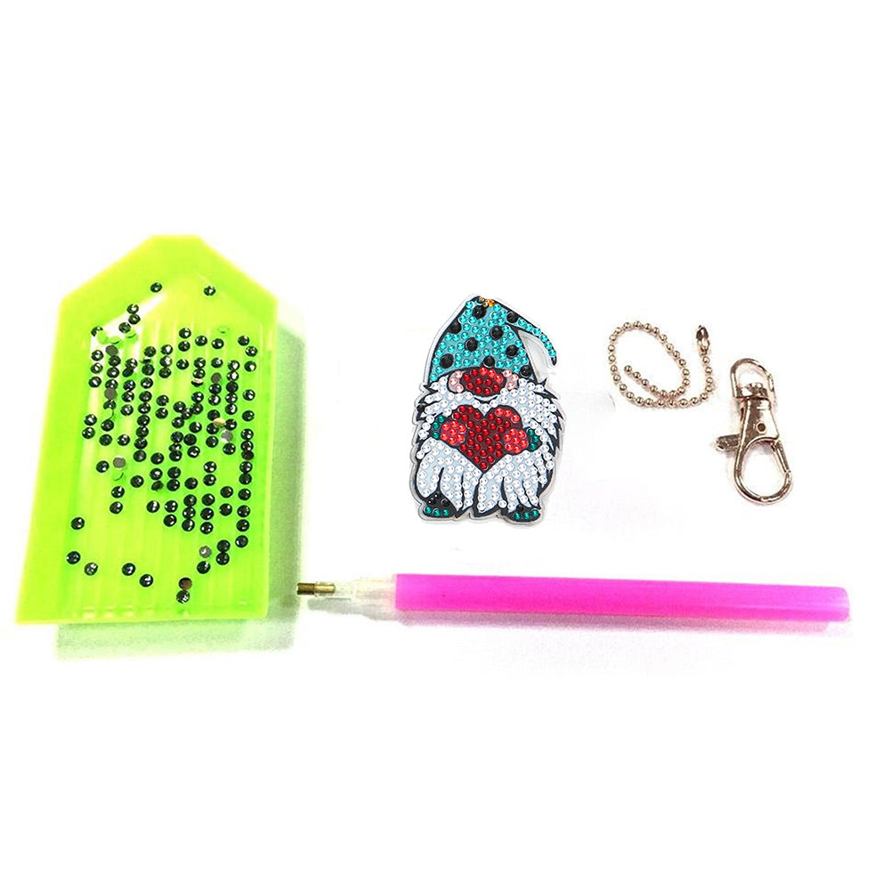 4/5pcs DIY Double-Sided Full Special Shaped Diamond Painting Keychain Kit