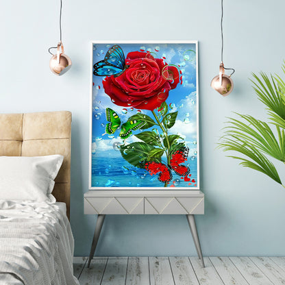 Butterfly Rose - Full Round Drill Diamond Painting 30*40CM