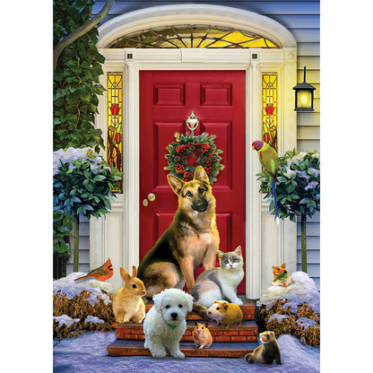 Christmas Dog - Full Round Drill Diamond Painting 30*40CM