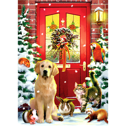 Christmas Dog - Full Round Drill Diamond Painting 30*40CM