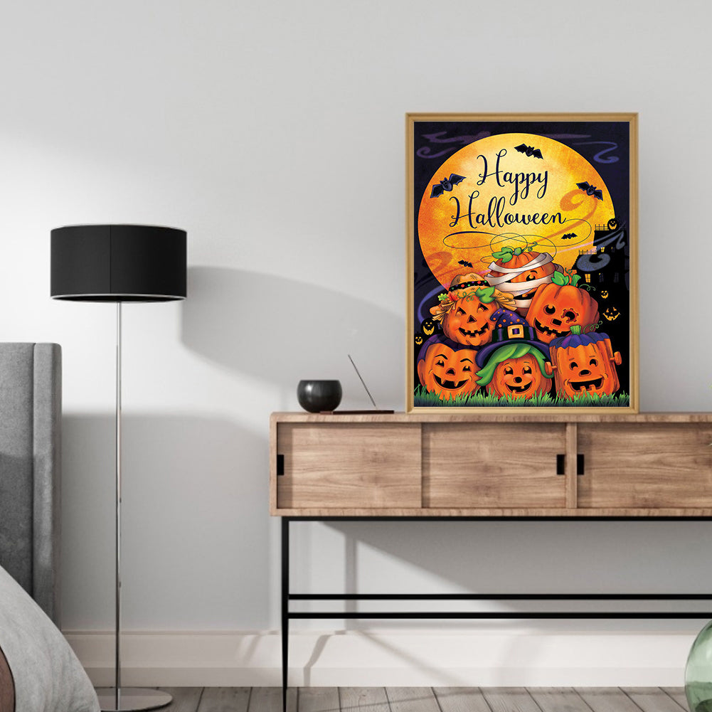 Halloween Pumpkin - Full Round Drill Diamond Painting 30*40CM