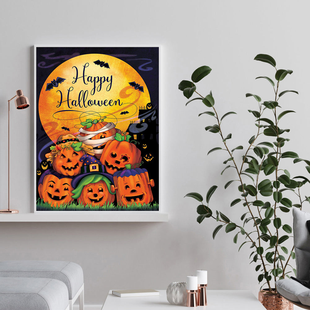 Halloween Pumpkin - Full Round Drill Diamond Painting 30*40CM