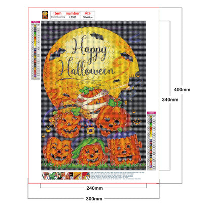 Halloween Pumpkin - Full Round Drill Diamond Painting 30*40CM