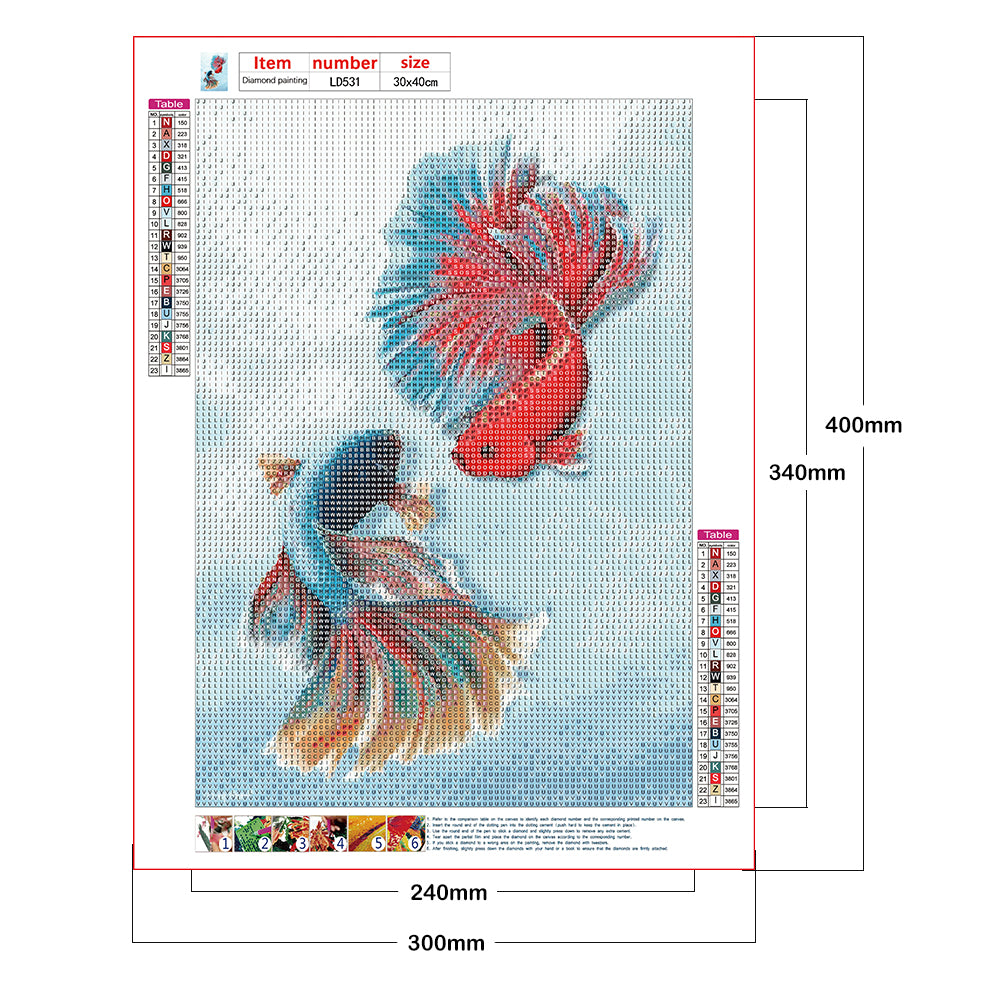 Fishes - Full Round Drill Diamond Painting 30*40CM