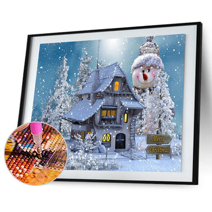 Snow House - Full Round Drill Diamond Painting 50*40CM