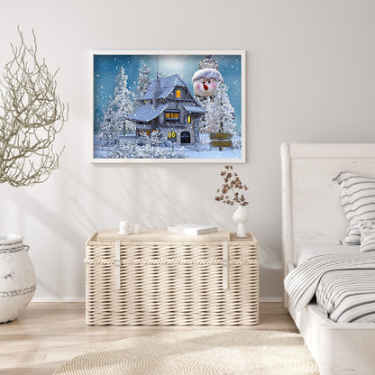 Snow House - Full Round Drill Diamond Painting 50*40CM