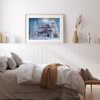 Snow House - Full Round Drill Diamond Painting 50*40CM