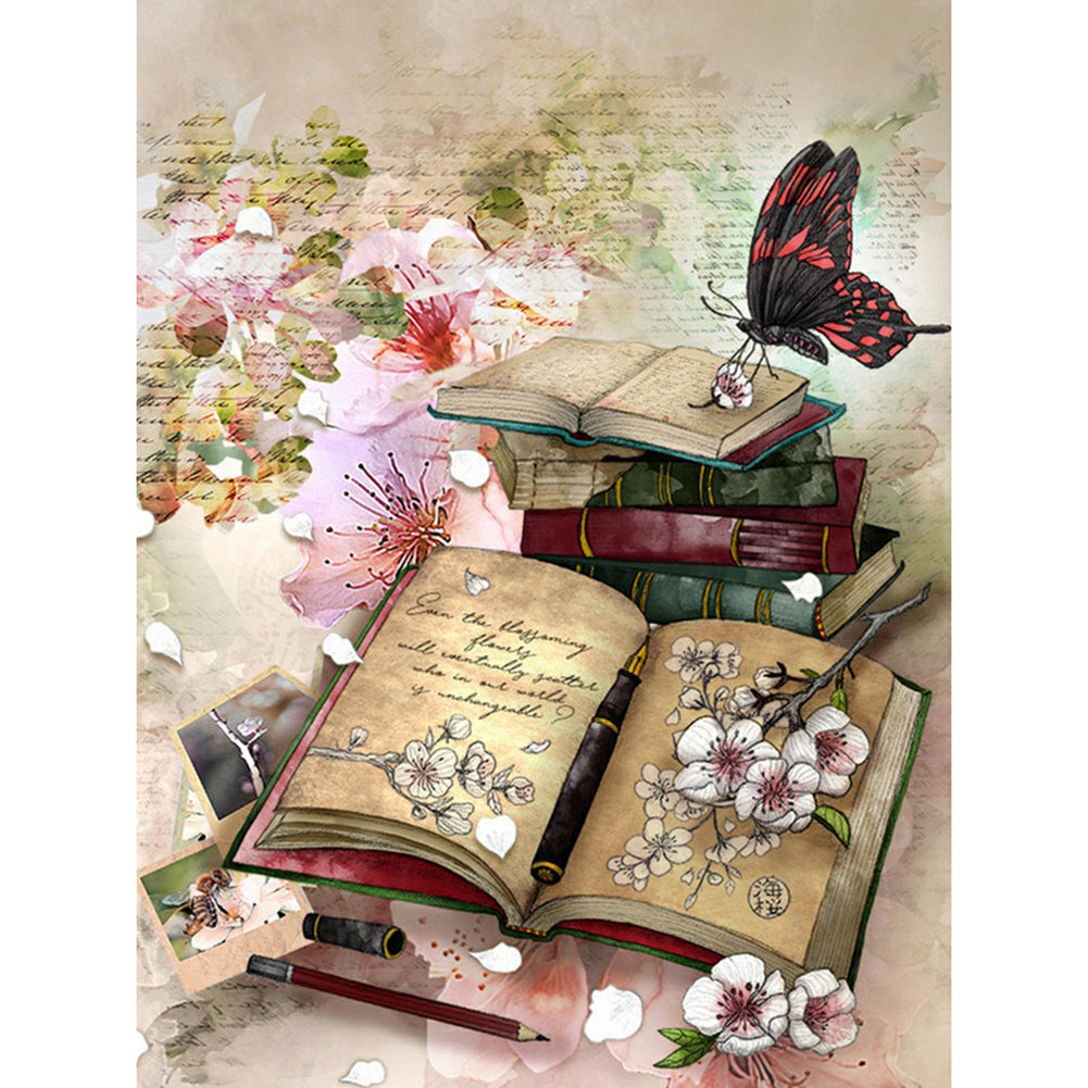 Butterfly Book - Full Square Drill Diamond Painting 30*40CM