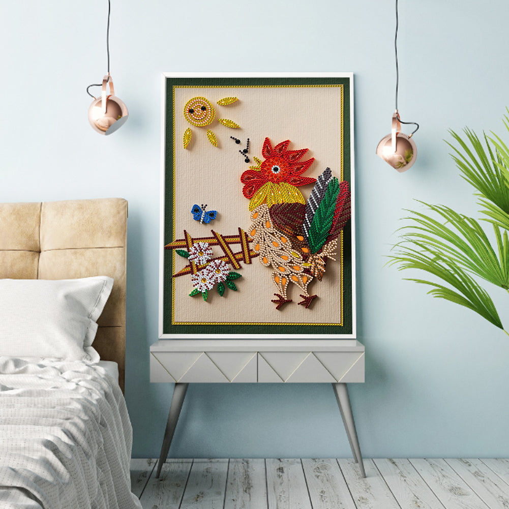 Rooster - Special Shaped Drill Diamond Painting 30*40CM