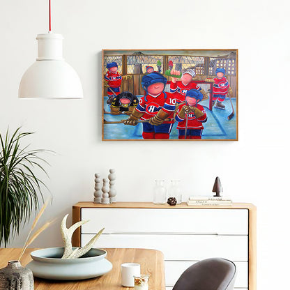 Hockey Sportman - Full Round Drill Diamond Painting 30*40CM