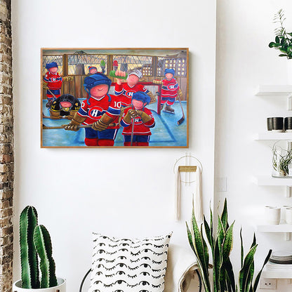 Hockey Sportman - Full Round Drill Diamond Painting 30*40CM