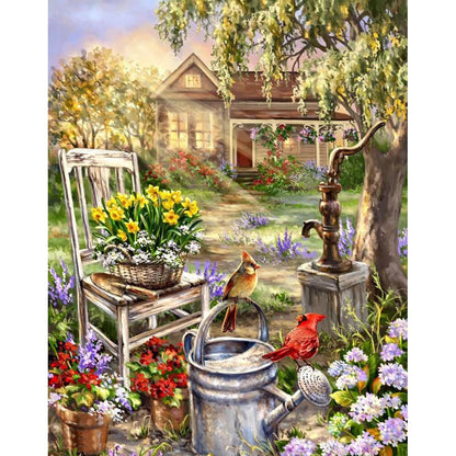 Mountain Landscape - Full Round Drill Diamond Painting 30*40CM