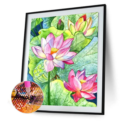 Lotus - Full Round Drill Diamond Painting 30*40CM