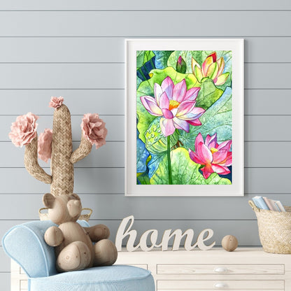 Lotus - Full Round Drill Diamond Painting 30*40CM