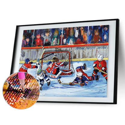 Ice Hockey Game - Full Round Drill Diamond Painting 45*30CM