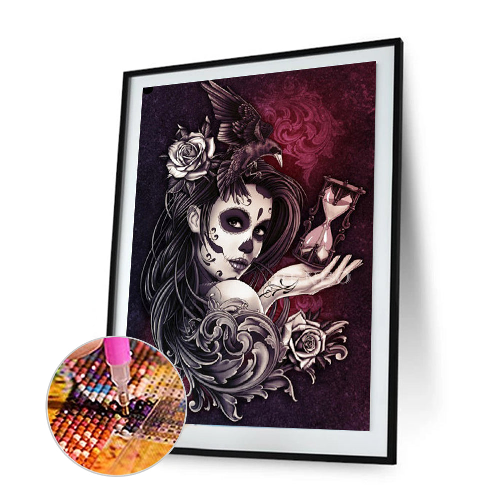 Skull Women - Full Round Drill Diamond Painting 30*40CM