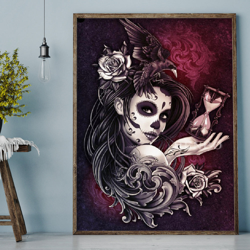 Skull Women - Full Round Drill Diamond Painting 30*40CM