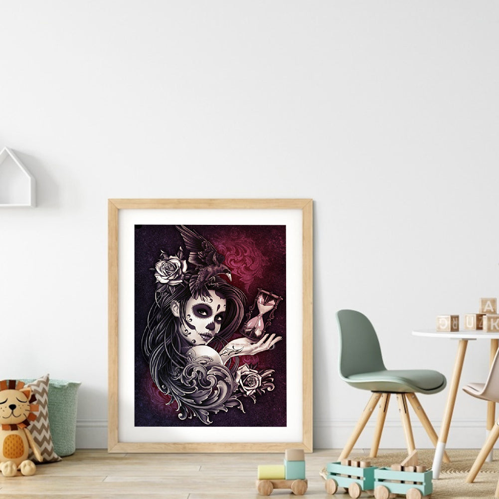 Skull Women - Full Round Drill Diamond Painting 30*40CM