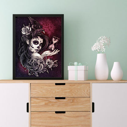 Skull Women - Full Round Drill Diamond Painting 30*40CM