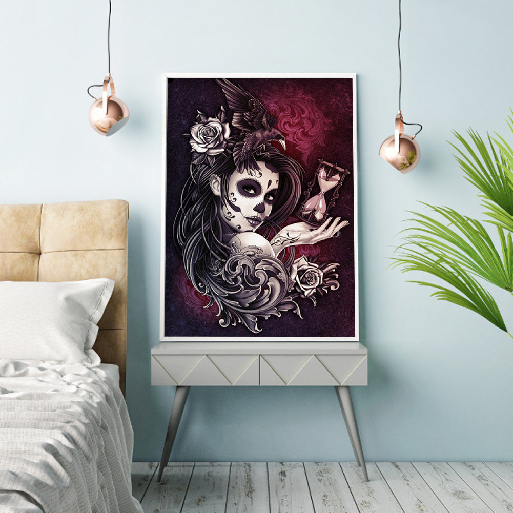 Skull Women - Full Round Drill Diamond Painting 30*40CM