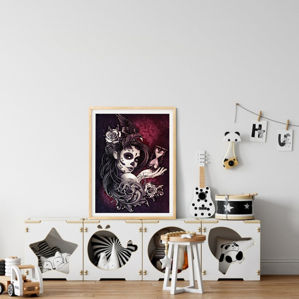 Skull Women - Full Round Drill Diamond Painting 30*40CM