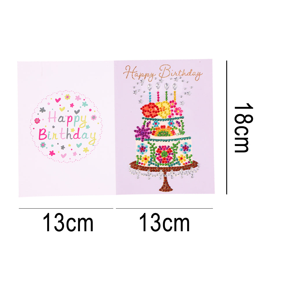 Special Shaped 5D Diamond Painting Happy Birthday Cards DIY Postcards Set