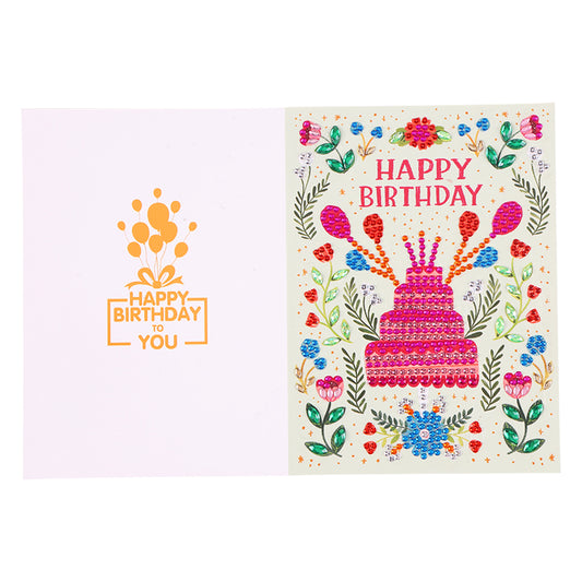 Special Shaped 5D Diamond Painting Happy Birthday Cards DIY Postcards Set