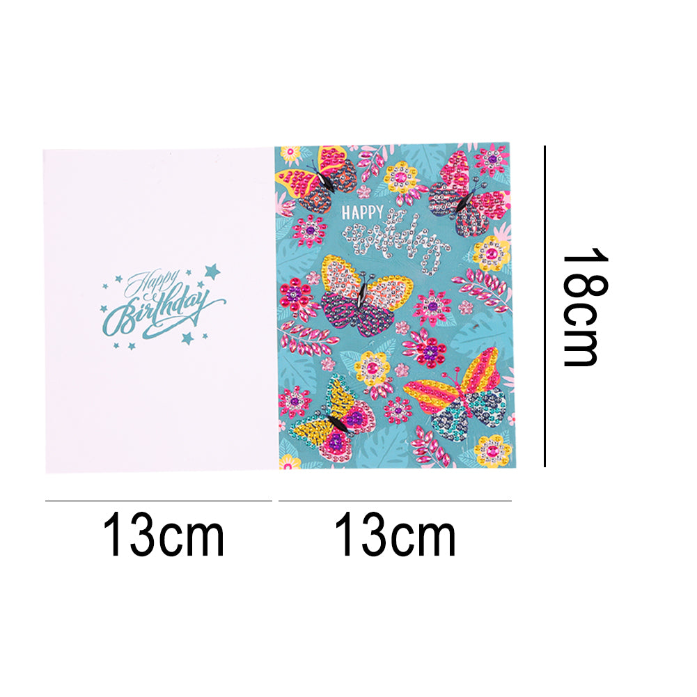 Special Shaped 5D Diamond Painting Happy Birthday Cards DIY Postcards Set