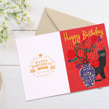 Special Shaped 5D Diamond Painting Happy Birthday Cards DIY Postcards Set