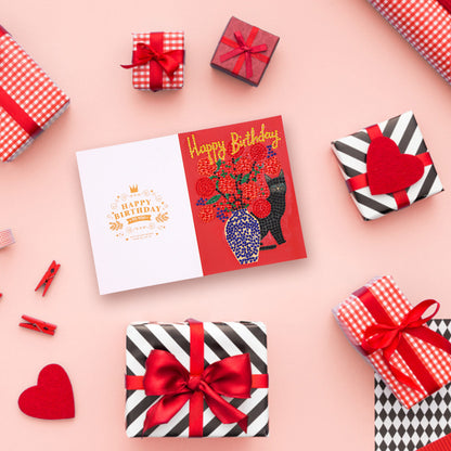 Special Shaped 5D Diamond Painting Happy Birthday Cards DIY Postcards Set
