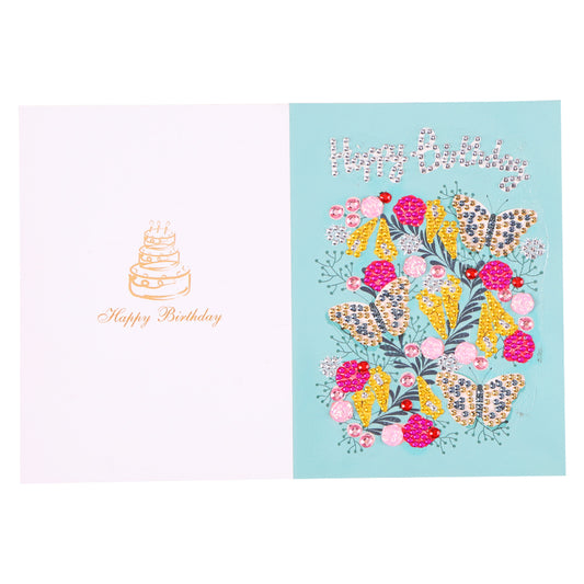 Special Shaped 5D Diamond Painting Happy Birthday Cards DIY Postcards Set