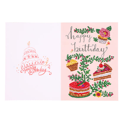 Special Shaped 5D Diamond Painting Happy Birthday Cards DIY Postcards Set