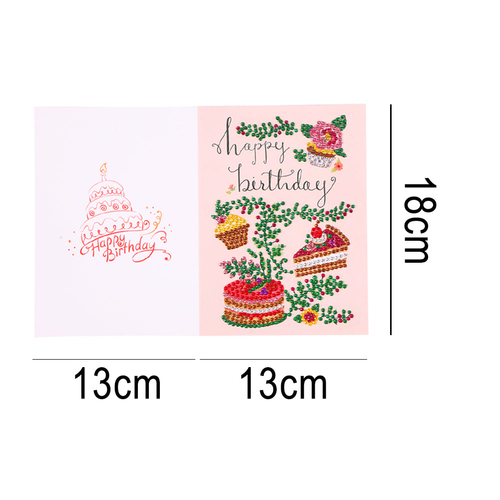 Special Shaped 5D Diamond Painting Happy Birthday Cards DIY Postcards Set