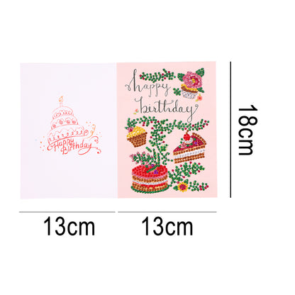 Special Shaped 5D Diamond Painting Happy Birthday Cards DIY Postcards Set