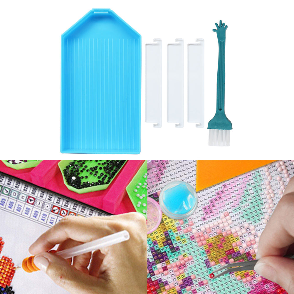 Diamond Painting Plastic Bead Sorting Trays with Slot Nail Art Dotting Tool