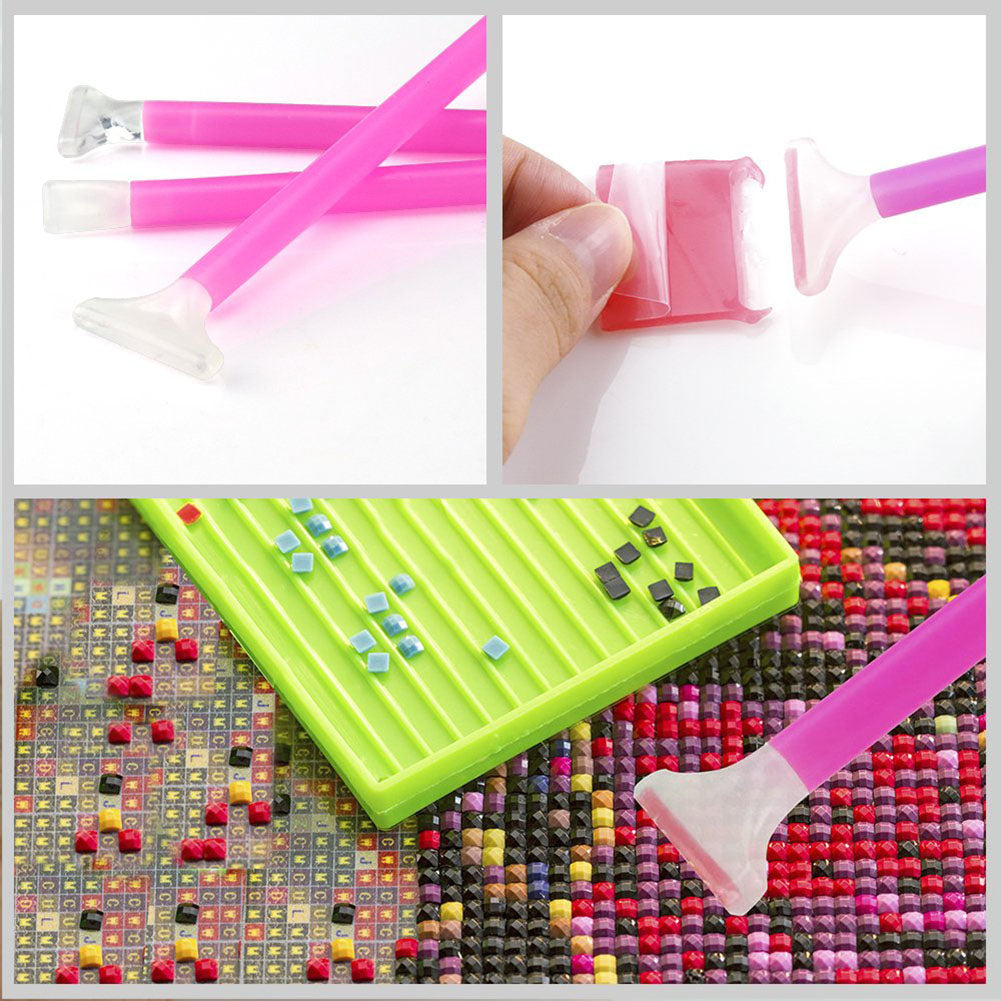 Diamond Painting Plastic Bead Sorting Trays with Slot Nail Art Dotting Tool
