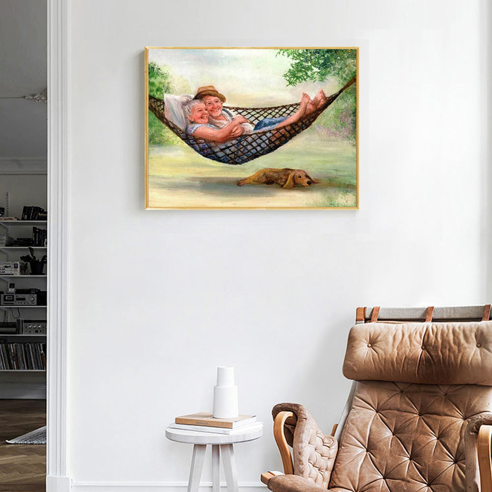Cradle Couple - Full Round Drill Diamond Painting 40*30CM
