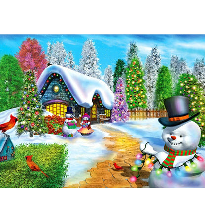 Christmas Snowman - Full Round Drill Diamond Painting 50*40CM