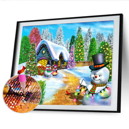 Christmas Snowman - Full Round Drill Diamond Painting 50*40CM