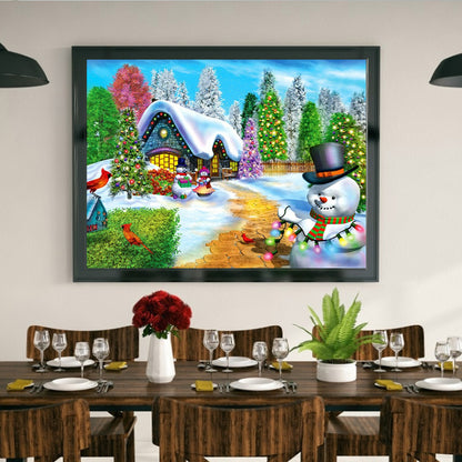 Christmas Snowman - Full Round Drill Diamond Painting 50*40CM