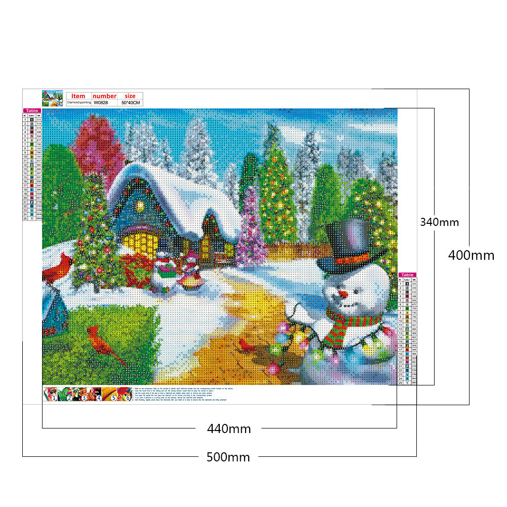 Christmas Snowman - Full Round Drill Diamond Painting 50*40CM