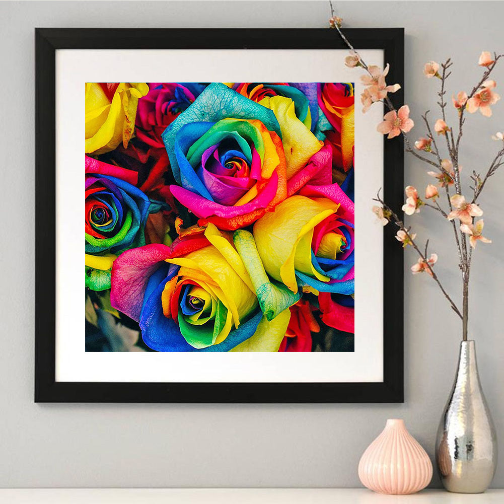 Rainbow Flower - Full Round Drill Diamond Painting 30*30CM