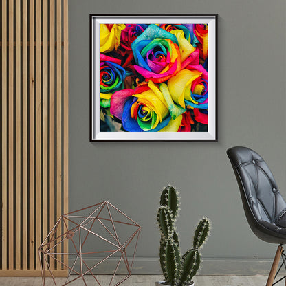 Rainbow Flower - Full Round Drill Diamond Painting 30*30CM