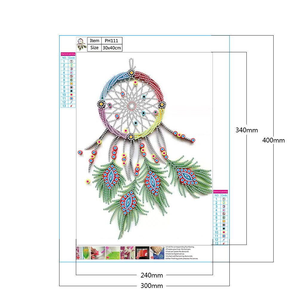 Dream Catcher - Special Shaped Drill Diamond Painting 30*40CM