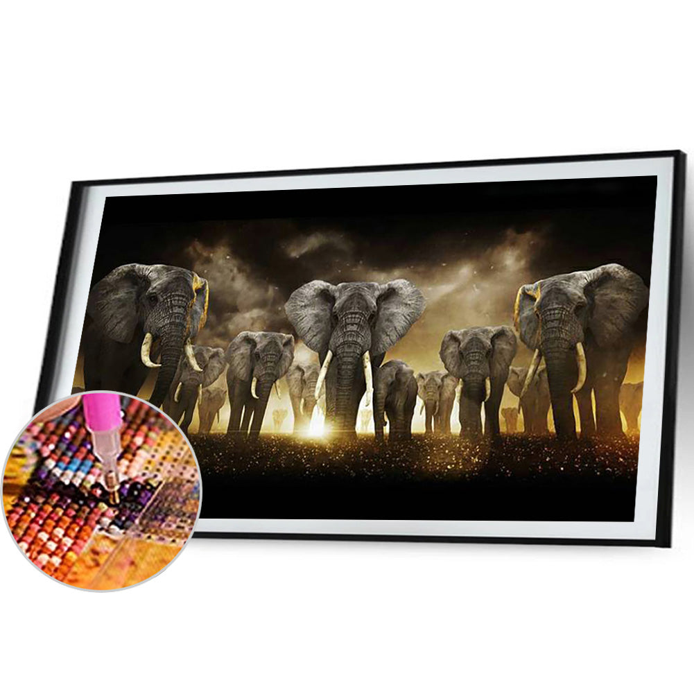 Elephant - Full Round Drill Diamond Painting 80*45CM