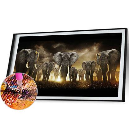 Elephant - Full Round Drill Diamond Painting 80*45CM