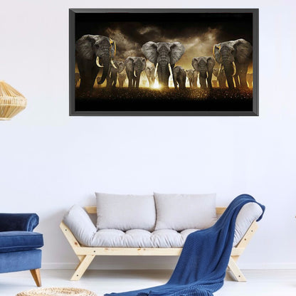 Elephant - Full Round Drill Diamond Painting 80*45CM