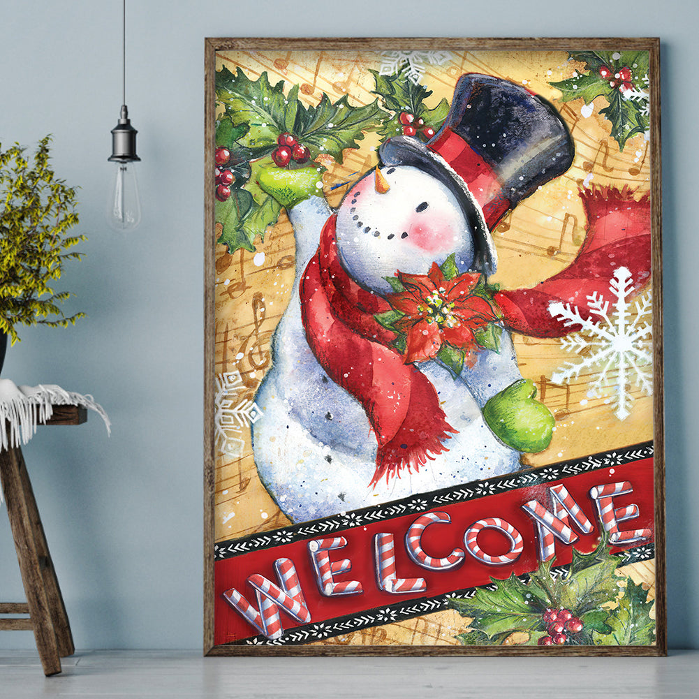 Christmas Snowman - Full Round Drill Diamond Painting 30*40CM