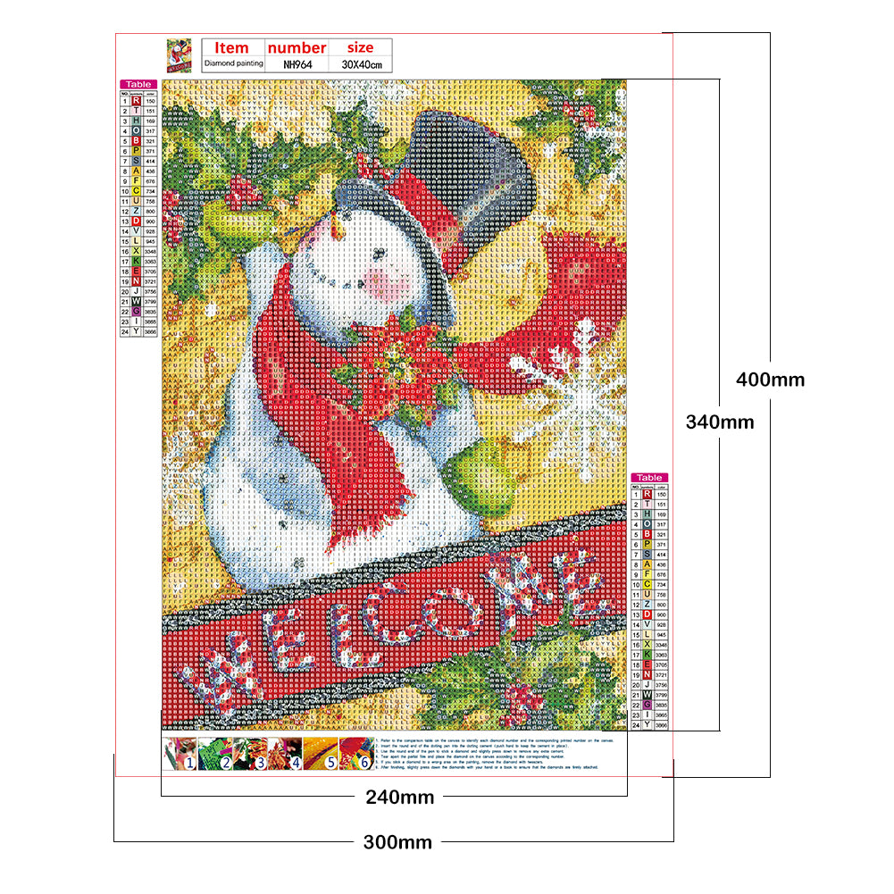 Christmas Snowman - Full Round Drill Diamond Painting 30*40CM