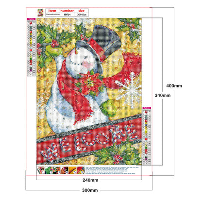 Christmas Snowman - Full Round Drill Diamond Painting 30*40CM